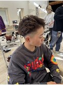 ツイストスパイラル　ハーフバック　七三分けツイスパ刈り上げ