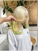 裾カラー ブロンド ブリーチ3回
