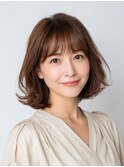 眉ラインで軽やかに見せる大人ボブ