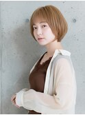 【モード】ミルクティーベージュのミニボブ