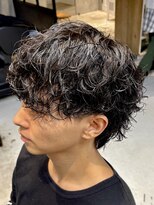 エリマ 調布(elima) 調布メンズボブサーフカール波巻きパーマセンターパートウルフ