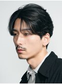 渋谷メンズパーマルーズパーマシャドウパーマセンターパート緩め