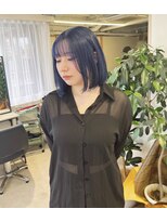 チェレ ブラン 堺東店(Chere brun)&nbsp;大人ショートボブ・ボブインナーカラー・ネイビーブルー