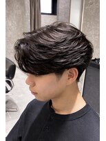 メンズサロン アネロ 名駅(Men's salon anhelo)&nbsp;フェザーパーマ×センターパート×曲がる縮毛矯正×ツーブロック