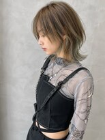 ダブルトーキョー シブヤ(W-TOKYO SHIBUYA)&nbsp;ネオウルフカーキハイライト×ハッシュカット20代30代40代