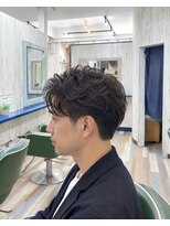 ルートヘア 辻堂店&nbsp;30代メンズ無造作ウェーブパーマ大人ビジネスショート好印象