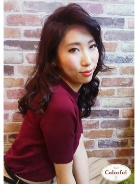 カラフル ヘアー(Colorful hair) 【かきあげエアリーバンク】デジタルパーマ＋デザインカット