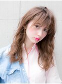 波巻きウェーブ×ミディースタイル