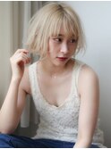 【田村】可愛いホワイトアッシュエアリーミディ春ボブ20代30代