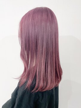 ヒビヲ(HIBIO) ラベンダーピンクダブルカラーピンクカラーケアブリーチミニボブ