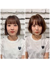 レリーキルト 岡本(Rely Quilt) 顔型診断before&after3×髪質改善カラー