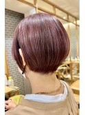 ダブルカラーショートボブインナーカラーハイライトケアブリーチ