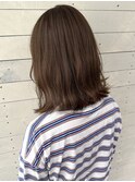 マロンベージュ/鎖骨下外ハネ//髪質改善
