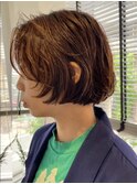 ワンカールボブ、ゆるめパーマ、ニュアンスパーマ