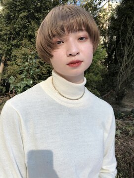 ファースト 仙台店(first) 【松根ボブショート】マッシュショート×イルミナベージュ 仙台