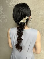 【編み下ろしヘアアレンジ】ヘアセット/渋谷/タッセルボブ/眉毛