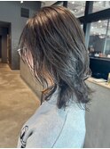 ミディアムロング外ハネボブ顔周りレイヤー_ba496321