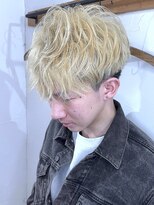 ブレイズヘアー(BLAZEhair)&nbsp;メンズマッシュショート×ホワイトブロンド×ブリーチ２回