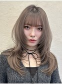 韓国風/レイヤー/小顔/前髪カット/髪質改善/グレージュ/透明感