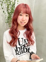 テトヘアー(teto hair) ピンクカラー暖色カラーコーラルピンクロングヘアチェリーピンク