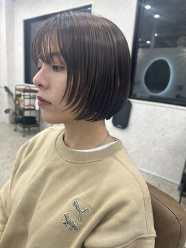 顔まわりレイヤーショートボブ/前上がりボブ