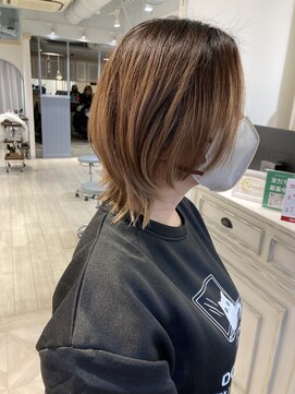 シェノン 赤羽店(CHAINON) ウルフボブ似合わせカットストレート仕上げ前髪無しウルフ