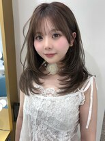 ボタン 熊本(VOTAN) 韓国ヘア/レイヤーカット/前髪/顔まわり/ミルクティー/初カラー