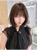 ボブミディアムレイヤーボブ韓国ボブ大人ボブ