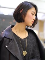 エムスラッシュ 横浜元町店(M.SLASH)&nbsp;■大人クール黒髪アシンメトリー前下がりボブM.SLASH元町24-8★