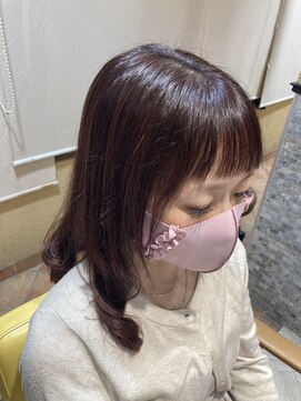 ゼンコー キチジョウジ(ZENKO KICHIJOJI) 【艶やかロング】ピンクブラウン×ショートバング