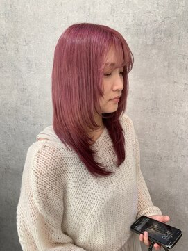 ヘアーワークス ボナ ウニクス店(HAIR WORKS bona) ブリーチインナーカラーピンクブリーチなしピンクブラウン