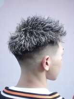 ダムディートウキョウヘアーラウンジ 上野店(DAMDEE TOKYO hair lounge) ツイストパーマ×ホワイトメッシュ【東京/上野/フェードカット】