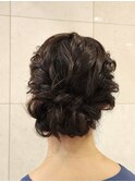 編み込みサイドアップ