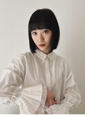 ブラックカラー/ボブ/ワイドバング