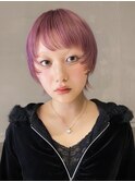くすみピンク/ベリーショート/ブリーチ
