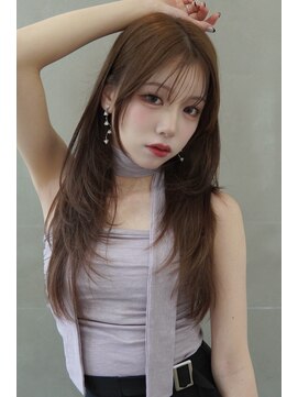 アンジェリカラボ 梅田店(ANGELICA LABO) 韓国ヘア×レイヤーカット×前髪×ロングヘア【川又】