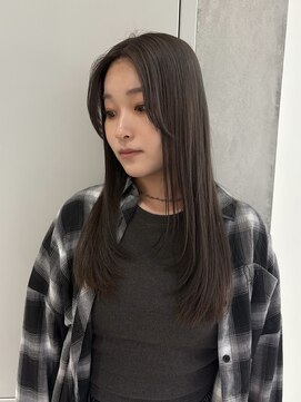 ヨーク(YOKE) 【YOKE】グレージュレイヤーカットロングアッシュベージュ顔周り