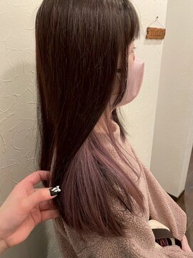 アズグロウヘアー(AS GROW HAIR) チェリーブラウンラベンダーインナーロング