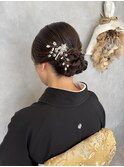 結婚式参列/お母様/黒留袖/ヘアセット