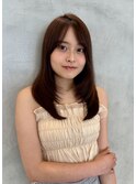 伸ばしかけ前髪ワンカールレイヤーストレート