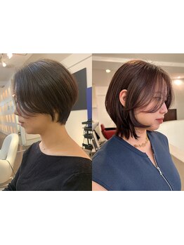 ショート/ボブの顔周りを引き立てるデザインが◎圧倒的なカット技術で馴染みやすいレイヤーも人気です＊