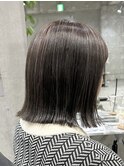 ROUIS津田沼 ハイライトグレージュ/切りっぱなしボブ/白髪ぼかし