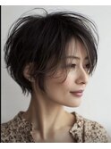 ミセスショート×白髪ぼかしカラー３０代４０代５０代６０代