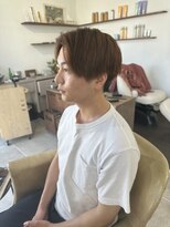 シラス(SiLasu) メンズセンターパート×オレンジブラウン