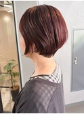 丸みショートボブ×艶ブラウン【芦屋川/芦屋/苦楽園/夙川】