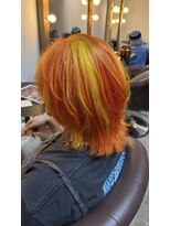 ビハインドザカーテン(BEHIND THE CURTAIN)&nbsp;オレンジ&イエロー×ケアブリーチデザインカラー×ダブルカラー