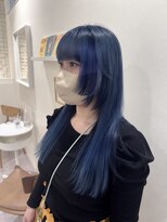 ケア 神戸(CARE)&nbsp;透明感ネイビーブルー×姫カット