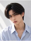 センターパート曲がる縮毛矯正メンズショートカルマヘアー韓国