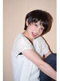 【morio池袋】斜め前髪の黒髪ショート