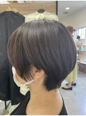 耳かけショートボブ×白髪染め&ヘッドスパも人気◎
